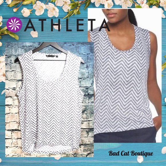 Athleta |Breezy Chevron Stripe Athleisure Tank Top - Picture 1 of 9